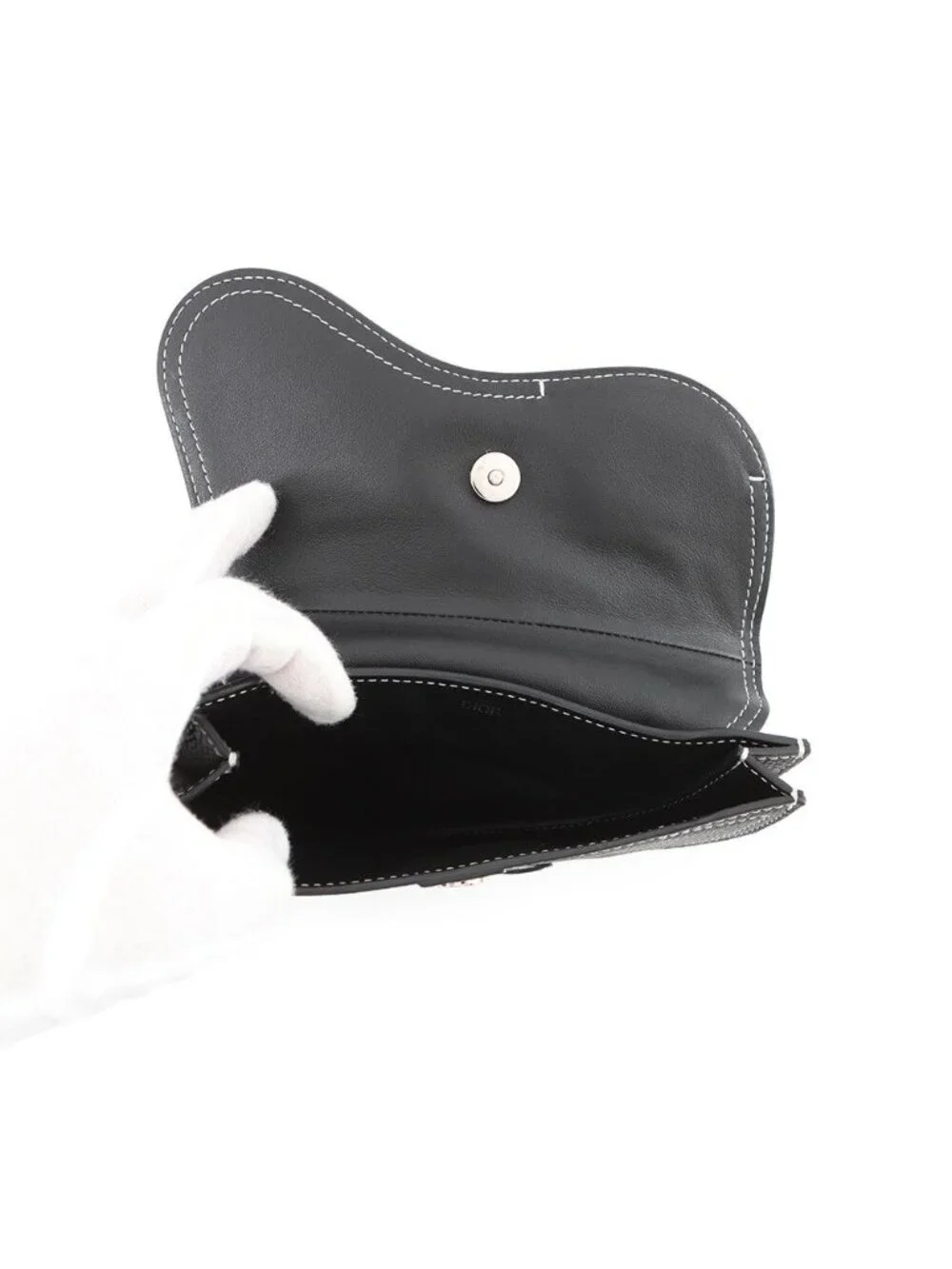 Dior Clutch Kaws Collaboration Saddle Bag Leather Black